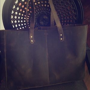 KomalC 18.5” buffalo leather computer tote